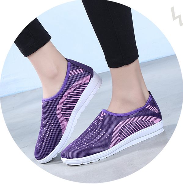 

stripe walking shoes women platform shoes student seaside sneaker outdoor socks breathable basic ju12 1
