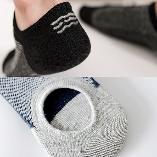 

5 pairs mens socks mesh invisible short ankle socks breathable thin boat sock bhd2, Black