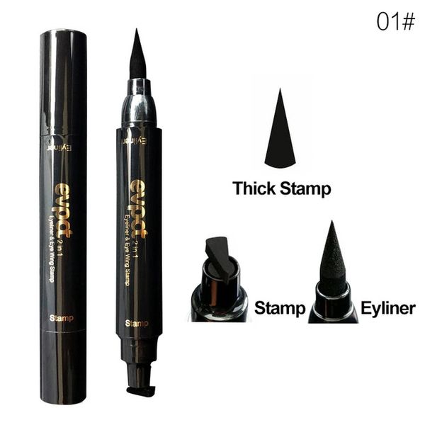 

evpct eyeliner double-headed thin wing seal contour makeup waterproof liquid eyeliner eye cosmetic makeup tool