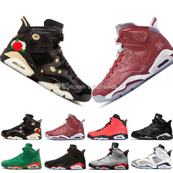 

in stock 2019 bred 6 6s mens basketball shoes infrared 23 3m reflective bugs bunny tinker black cat unc men sport sneakers designer trainers