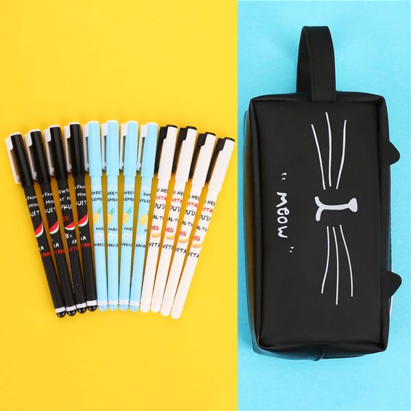 

creative kawaii large capacity school pencil cases bags cute cat gel pen box pouch office school stationary supplies 04892