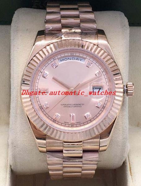 

luxury watch 41mm ii 18k rose gold mens watch diamond dial 218235 automatic fashion men's watches wristwatch, Slivery;brown