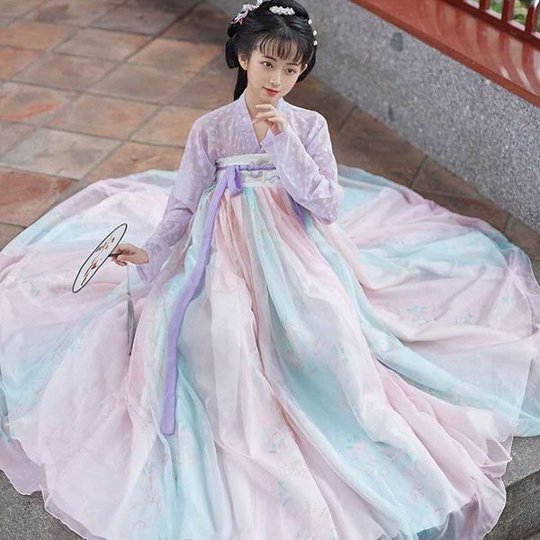 

traditional chinese costume for women hanfu dress vintage ancient 3 6 meter pendulum blouse folk tang suit party cosplay women, Black;red