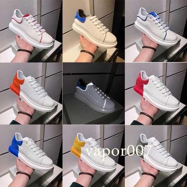 

with box]2019 designer luxury chain reaction rear floor new silk matt leather casual men women alexander couples sports shoes quality