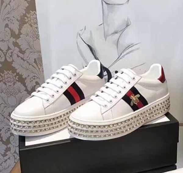 

De igner neaker hoe fa hion luxury de igner women hoe high platform lace up ace leather with cry tal bottom hoe running trainer 12, Black