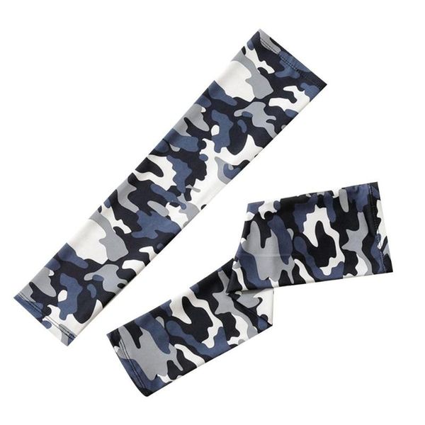

summer ice silk sunscreen cuff outdoor riding driving uv protection arm set camouflage men and women arm guard, Black;gray