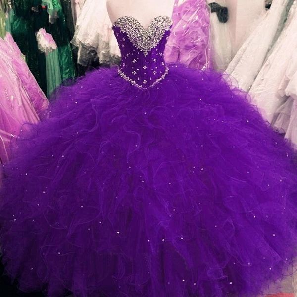 

sweet 16 girls quinceanera dresses 2020 modest masquerade ball gown prom dress lace up back ruffles sweet-heart full length ruffles, Blue;red