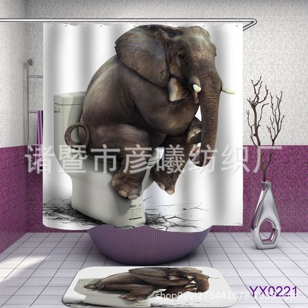

toilet elephant series-multi-choice of patterns-polyester printing waterproof mildew-proof shower curtain-sample custom size multi-choice
