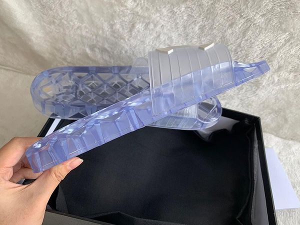 

New luxury andal fa hion ladie andal mule women de igner hoe tran parent lipper with box