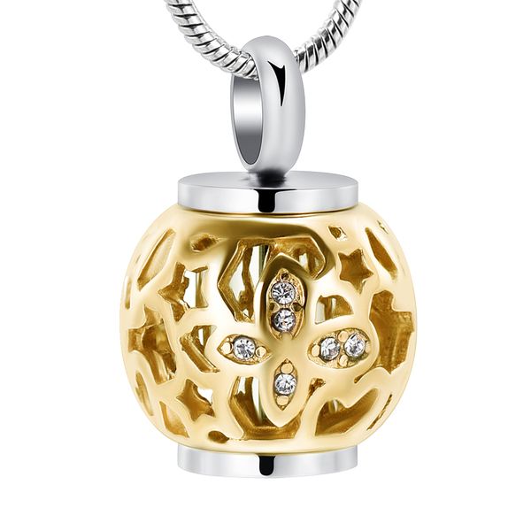 

g659 gold lantern design human cremation pendant hold mini tube customize available cremation jewelry funeral urn, Silver