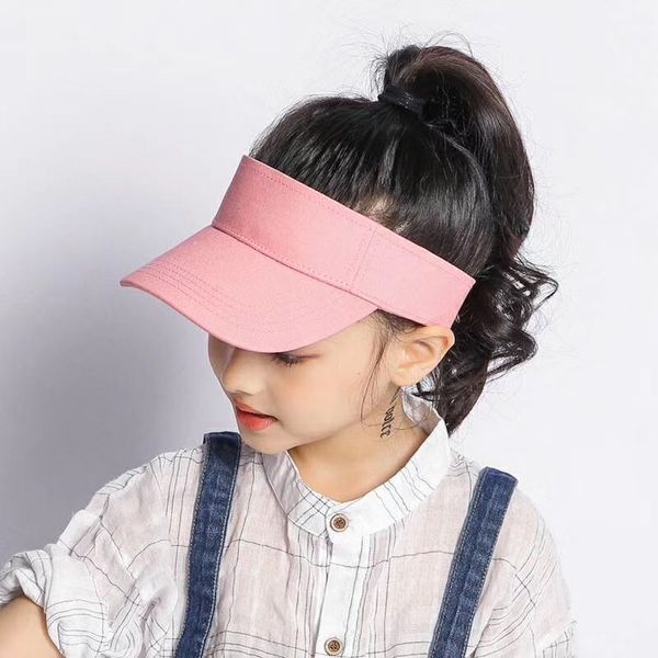 

summer hat kids travel beach sun cap outdoor sports sun protection visor hats for girls boys, Yellow