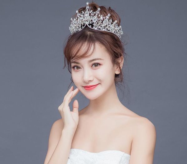 Big Crystal Princess Crown Wedding Dress Accessories Hair Hoop