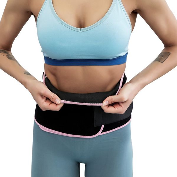 

gym training sweat belt fitness weight loss exercise waist wears with pe bag slimming sports waist belts, Black;gray