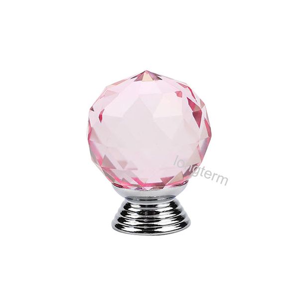 High Quality Good Price 30mm Clear Pink Color Crystal Glass Cabinet
