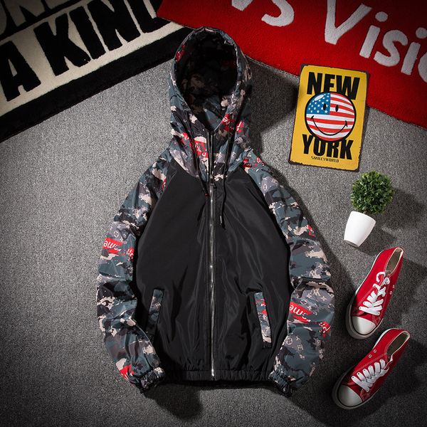 

japanese style men's casual coats cotton-padded students class uniform thickened hooded patchwork jackets, Black;brown