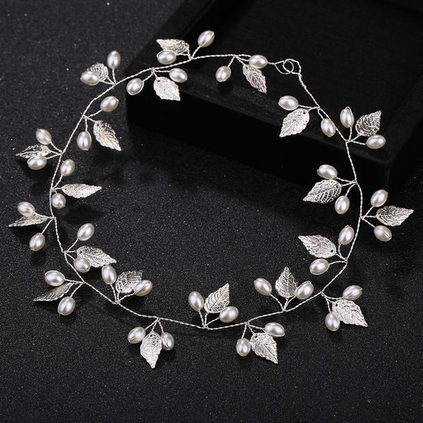 

bride headband pearl leaves jewelry pearls gold leaves sweet wedding bridal headband bride headpieces bridesmaid hair headdress