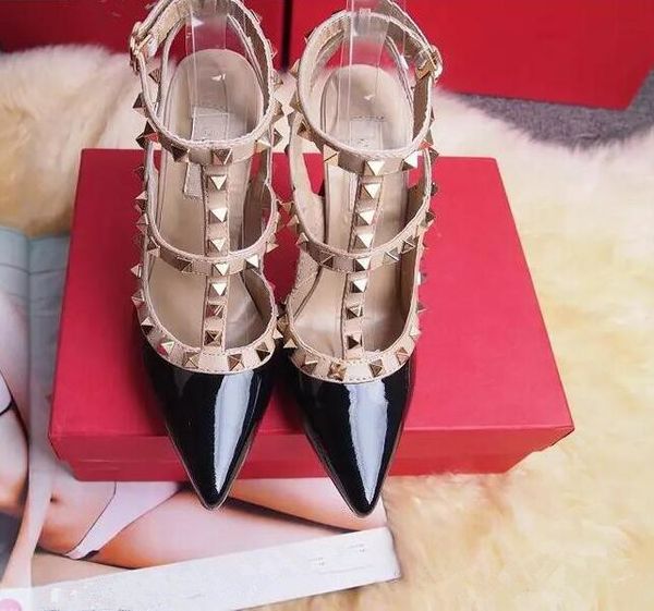 

2020 женин на воки каблђка андал паѬи мод заклепки девђки екђалнй о, Black