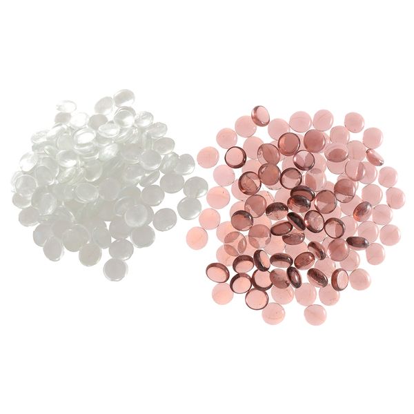 

200x solid clear marbles balls flat fish tank pebbles crystal stones