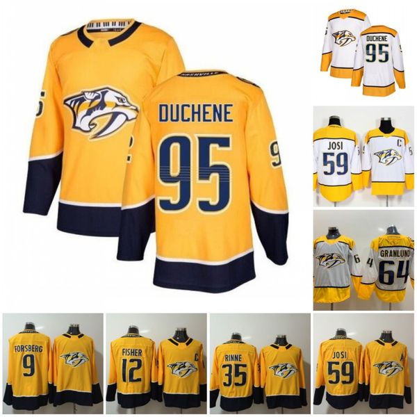 

95 Matt Duchene Nashville Predators Hockey jersey 9 Forsberg 12 Mike Fisher 35 Pekka Rinne 59 Roman Josi 76 PK Subban 92 Ryan Johansen