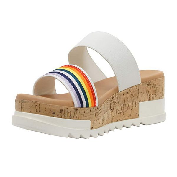 

2020 vertvie sandals summer women platform sandals women peep toe high wedges heel ankle sandalia espadrilles female shoes woman, Black