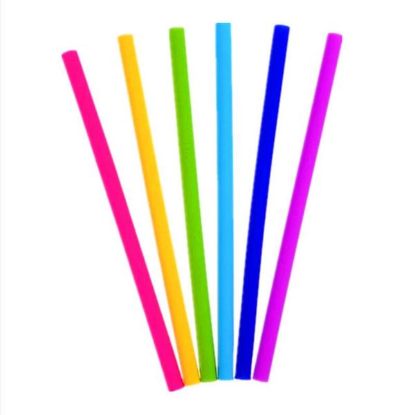 

colorful silicone straws for cups grade 25cm silicone straight bent straws for bar home drinking lx5061