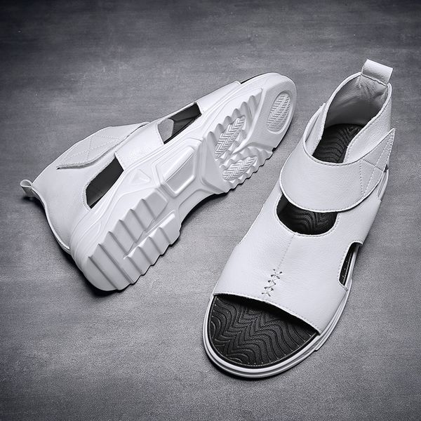 

summer high casual sandals men non-slip platform sandal shoes fashion comfortable flat footwear zapatos hombre dropshipping, Black