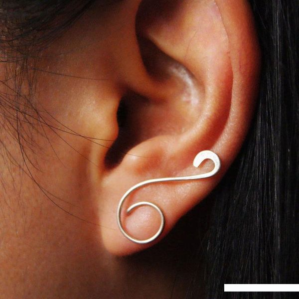 

925 silver ear climber earrings custom handmade circle earring gold filled jewelry punk oorbellen minimalist earrings for women