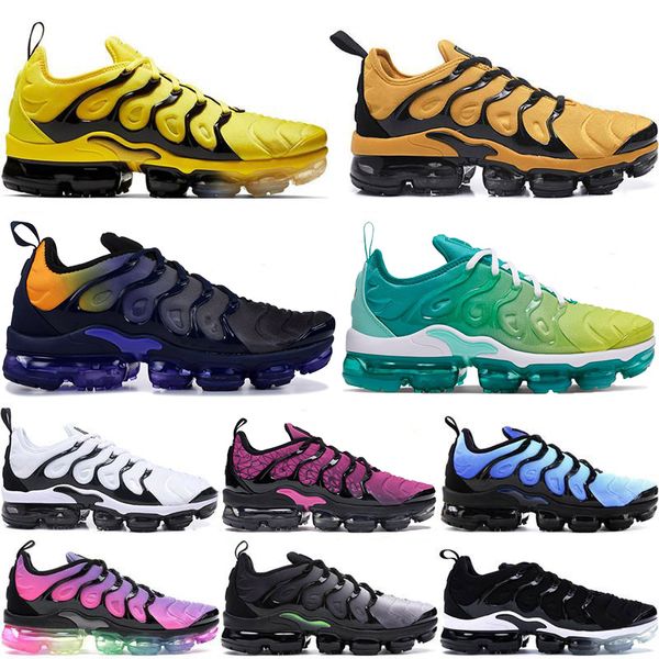 

2019 active fuchsia tn plus mens women running shoes rainbow grape sunset shark reserve sunset light menta black trainers sports sneakers, White;red