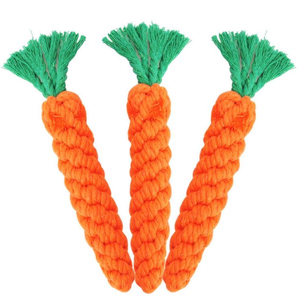 

1 pcs carrot shaped knot ropes pet dog toys chew cat toy safe toys for small dogs molar biting playing products dog accessories