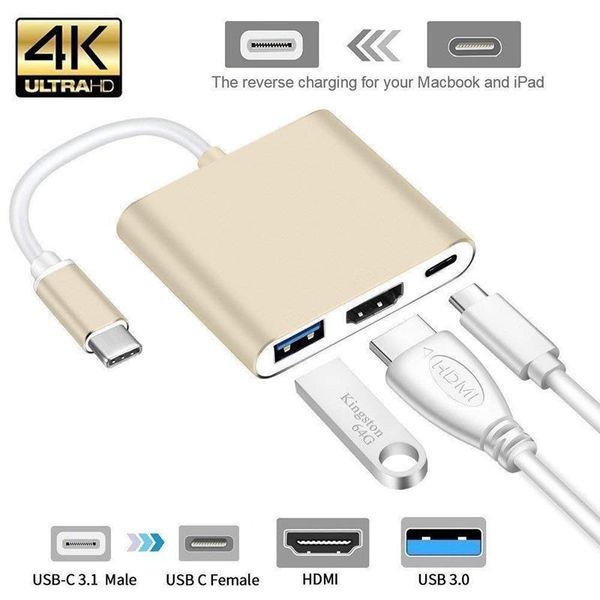 

usb type c 3.1 converter typec to hdmi hdmi/usb 3.0/type-c aluminum for apple book adapter lowest price