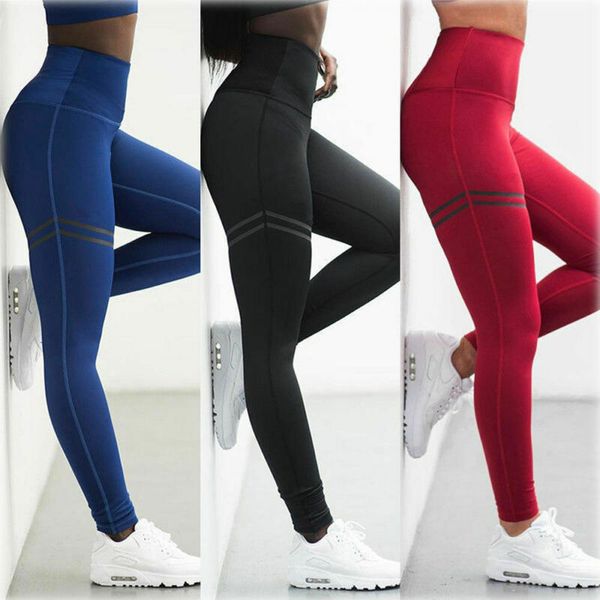 

2020 summer womens jogger sports yoga workout gym fitness leggings pants jumpsuit athletic leggings running gym scrunch trousers, White;red