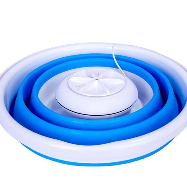 

ultrasonic folding bucket mini portable washing machine high frequency vibration cavitation super vibration wave anti collision