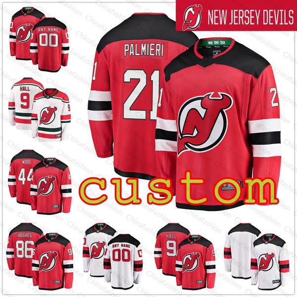 

custom new jersey devils jersey nikita gusev p.k. subban wayne simmonds john hayden nico hischier taylor hall schneider greene, Black;red