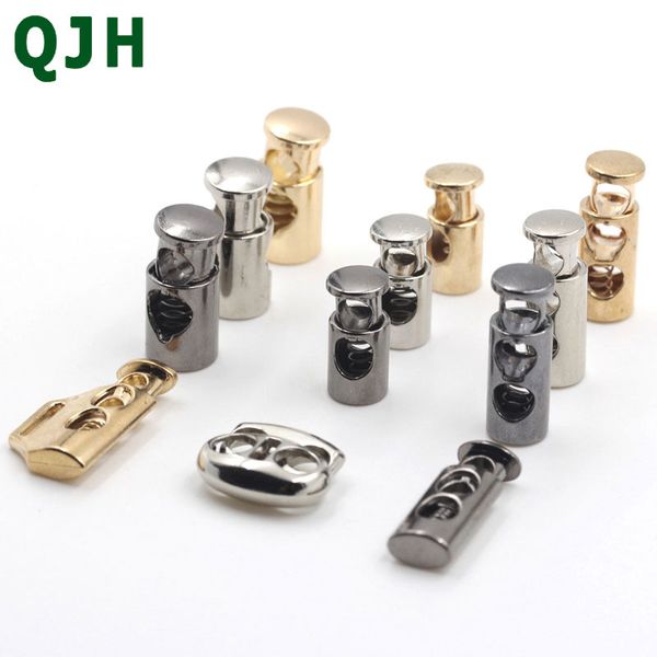 

6pcs/bag metal ser spring toggle spring clasp ser ball cord lock ends sround toggle clip clothing accessory, Black
