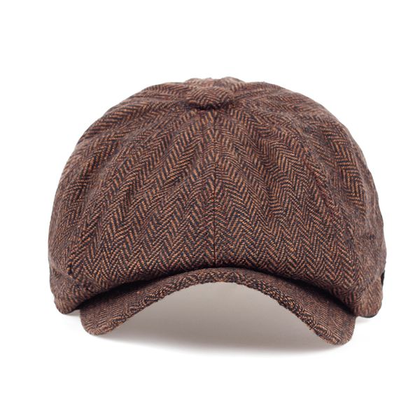 

fashion 2017 octagonal cap men newsboy hats beret hat autumn winter hats for men's coffee color handsome boys' plaid casual hat, Blue;gray