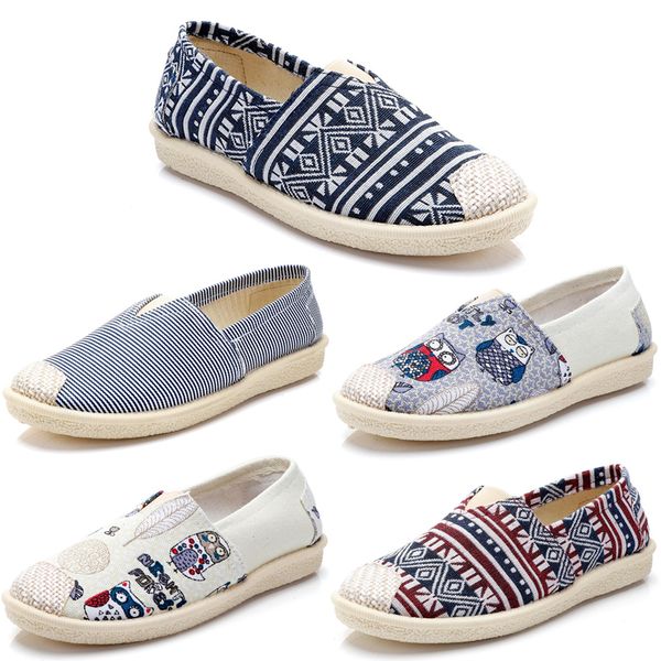 

2020 new non-brand vintage women shoes slip on espadrilles chaussures flats casual canvas shoes classic loafers sneakers 36-40 color#18