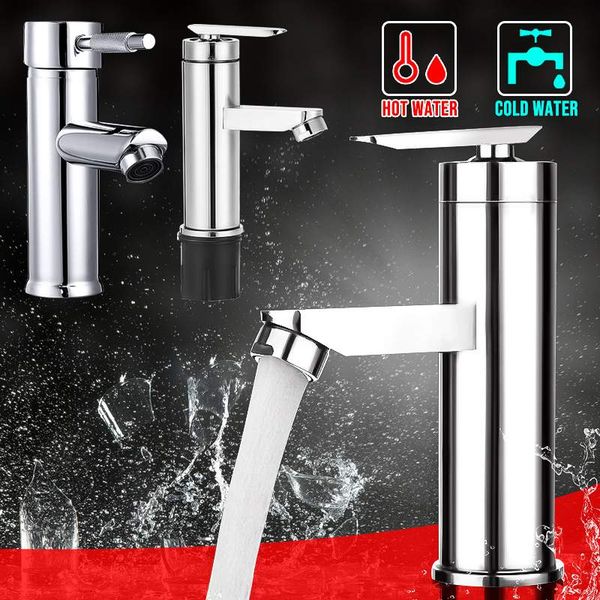 

xueqin single handle bathroom cold and water taps brushed chrome basin faucet bathroom kitchen deck mounted basin faucet