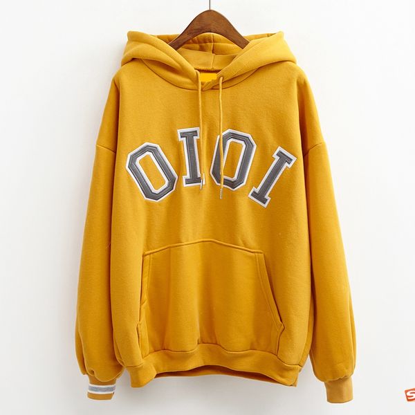 

hoodies women autumn 2017 winter coats korean style cute hoodie women halloween kawaii OIOI letters harajuku sweatshirt