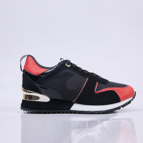 

leather casual shoes women men designer sneakers shoes fashion leather lace up shoe mixed color with 02, Black