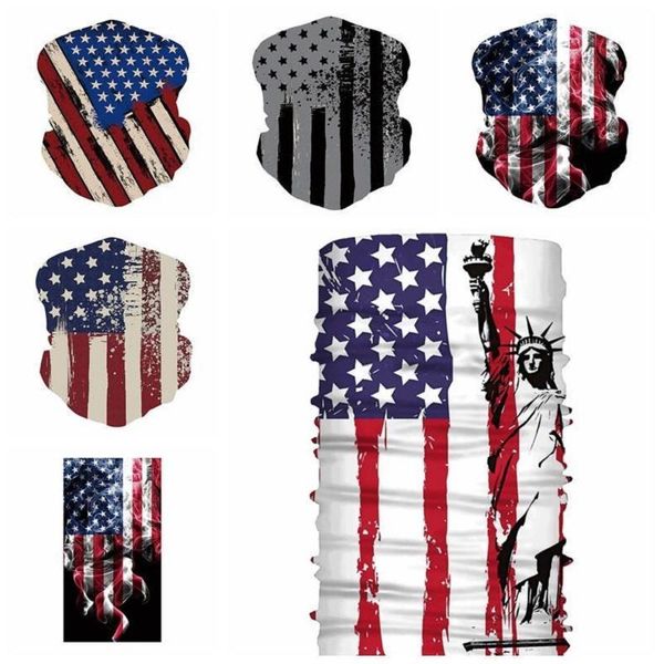 

us stock cycling masks scarf bandana face shield motorcycle scarves headscarf neck face mask outdoor 3d print us flag magic scarves, Blue;black