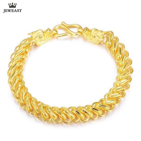 

24k pure gold bracelet real 999 solid gold bangle generous rich men's faucet ouch trendy classic fine jewelry sell new 2018, Golden;silver