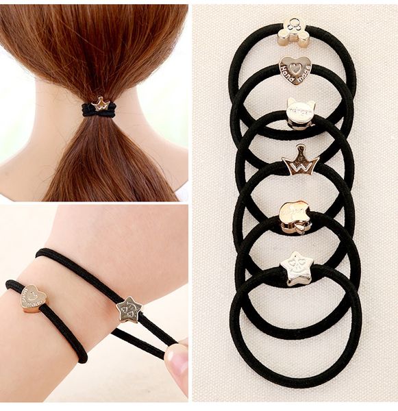 

accessories hair rings hairbands leather covers high elastic black tie hair rubber band rubber hair accessories wholesale zfj653, Slivery;white