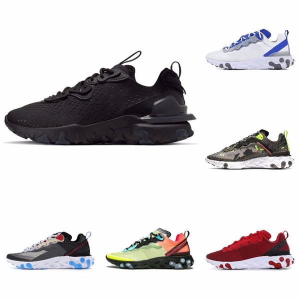 

new ashion react element running shoes fo men women light bone triple black royal solar team red mens trainers sports sneaker runner s#07107