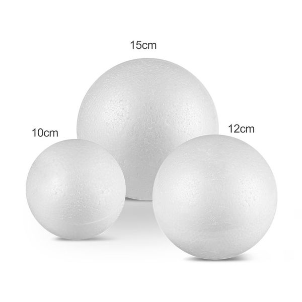 

10cm 12cm 15cm modelling polystyrene styrofoam foam ball white craft balls for diy christmas party decoration supplies gifts hy1