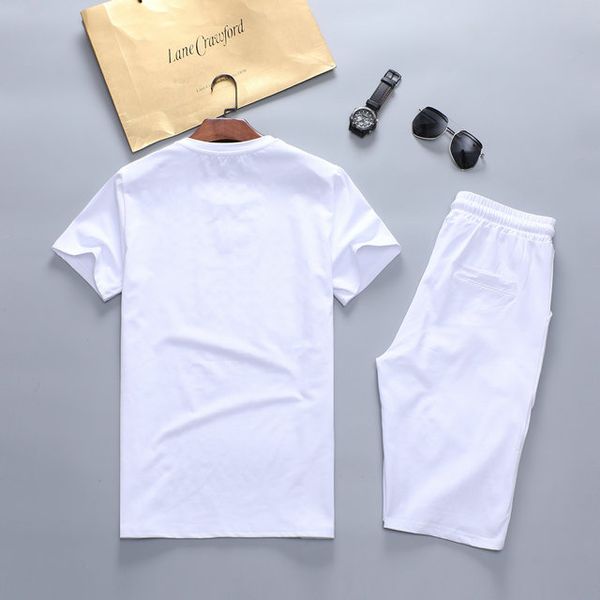 

мода 2020 мужской дизайнерский спортивный костюм буквы вышивка роскошные летние спортивные костюмы короткие рукава пуловер бегун брюки костю, Gray