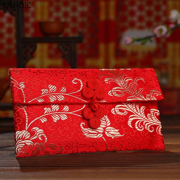 

10pcs/set chinese gold printing cloth art red envelope chinese knot red envelope wedding festive wholesale