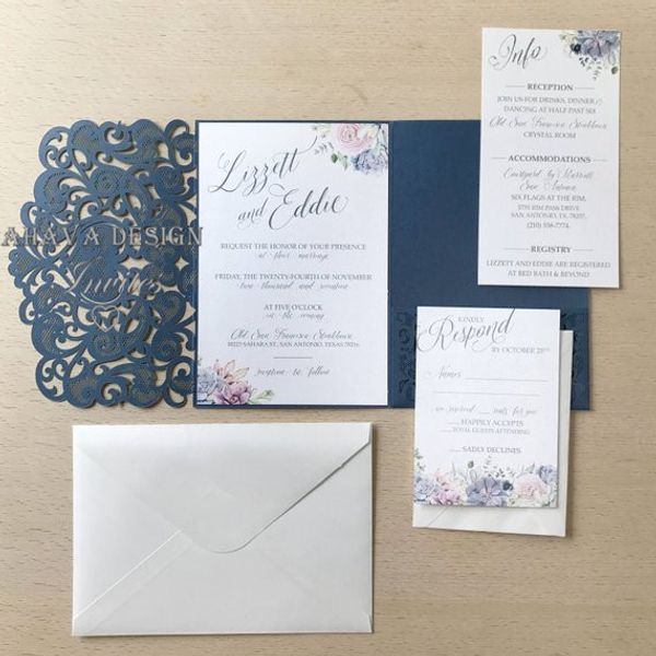 Invitations Stationery Home Garden Diy Pocket Fold For