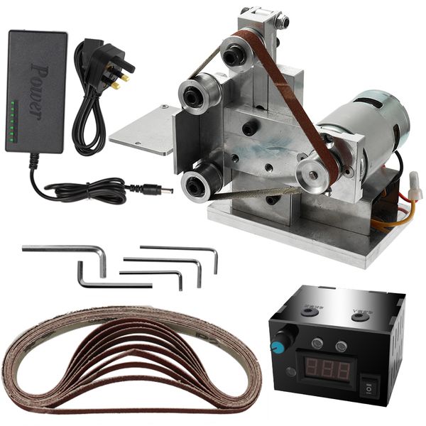 

kkmoon multifunctional grinder mini electric belt sander diy polishing grinding machine cutter edges sharpener