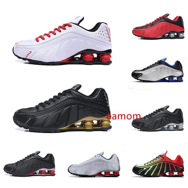 

new triple black r4 og men running shoes white grey silver blue orange mens sneakers trainer sports size 40-46