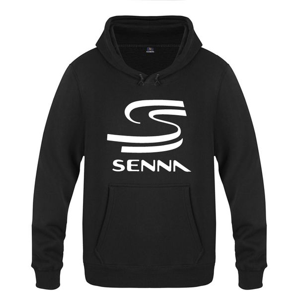 

hero f1 ayrton senna hoodies men 2018 men's pullover fleece hooded sweatshirts, Black